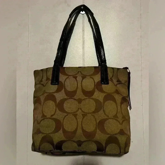 COACH F25771 SIGNATURE STRIPE TOTE SHOULDER BAG - Picture 2 of 8